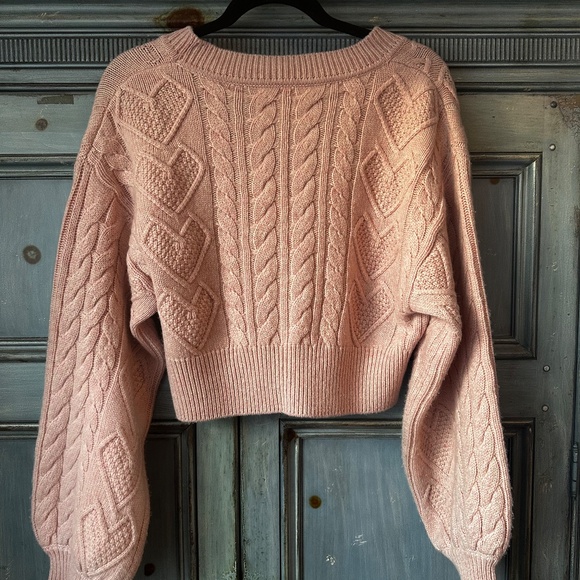 NANA Jacqueline Nina Wool Cardigan with Jeweled Buttons Pink Color Size L - Picture 15 of 16